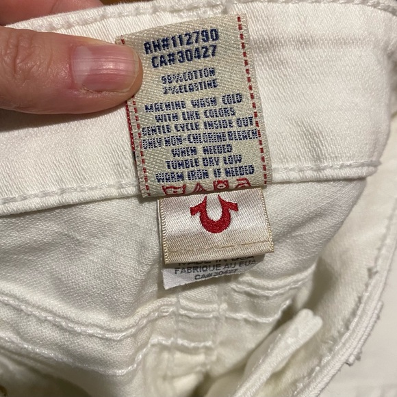 True Religion White Low-rise Flared Leg Jeans with Rhinestone Accents - Picture 5 of 9